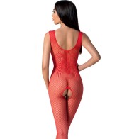 Passion Bs098 Bodystocking Rojo Talla Única