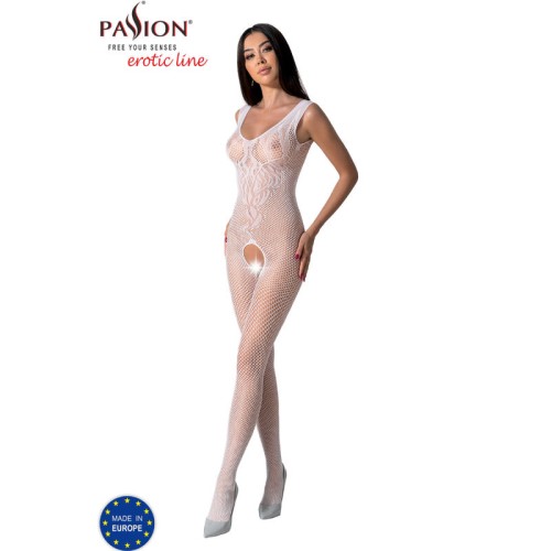 Passion - BS098 Bodystocking Blanco Talla Única