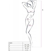 Passion - BS098 Bodystocking Blanco Talla Única