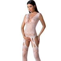 Passion - Bodystocking Bs099 Blanco Talla Única