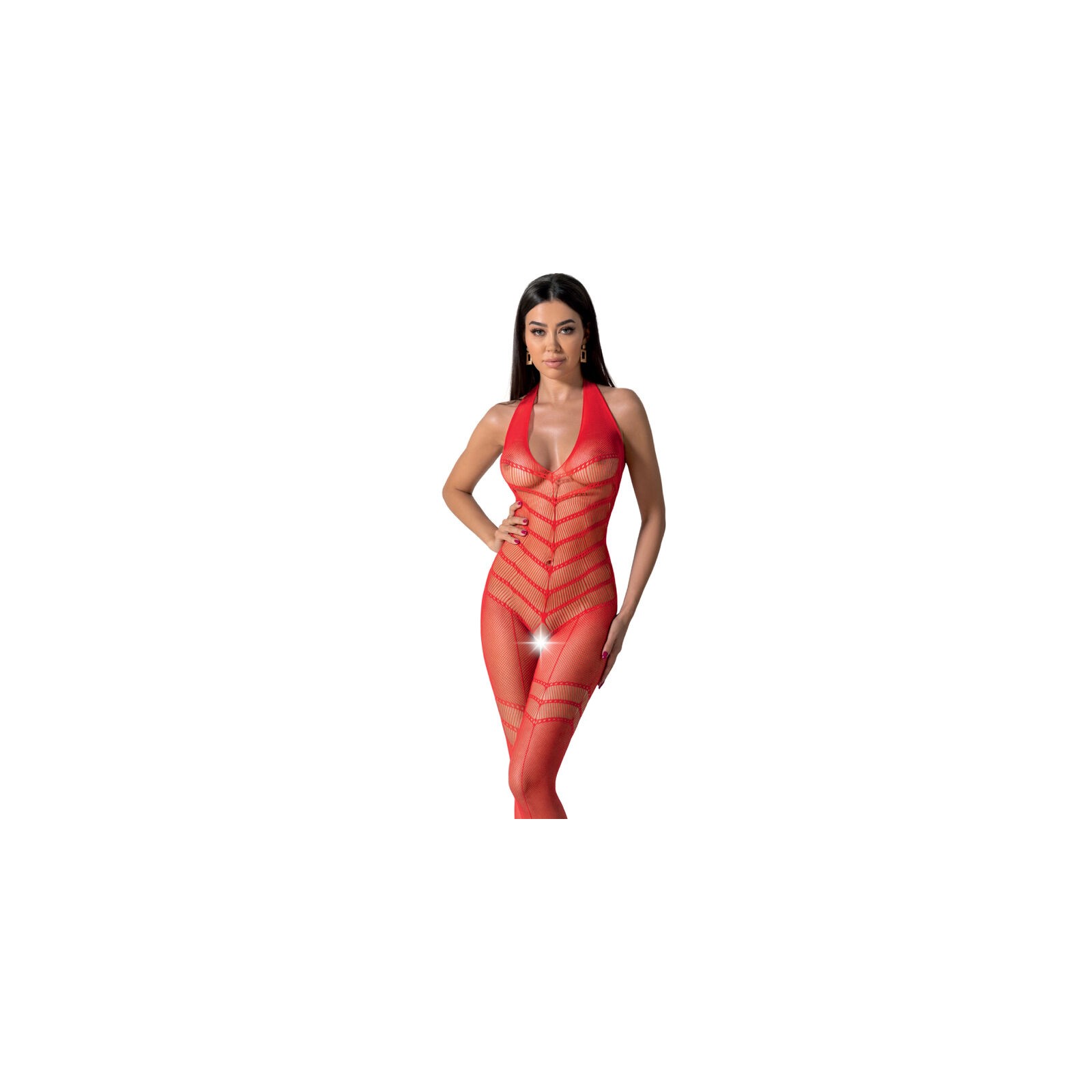 Passion - Bs100 Bodystocking Rojo Talla Unica