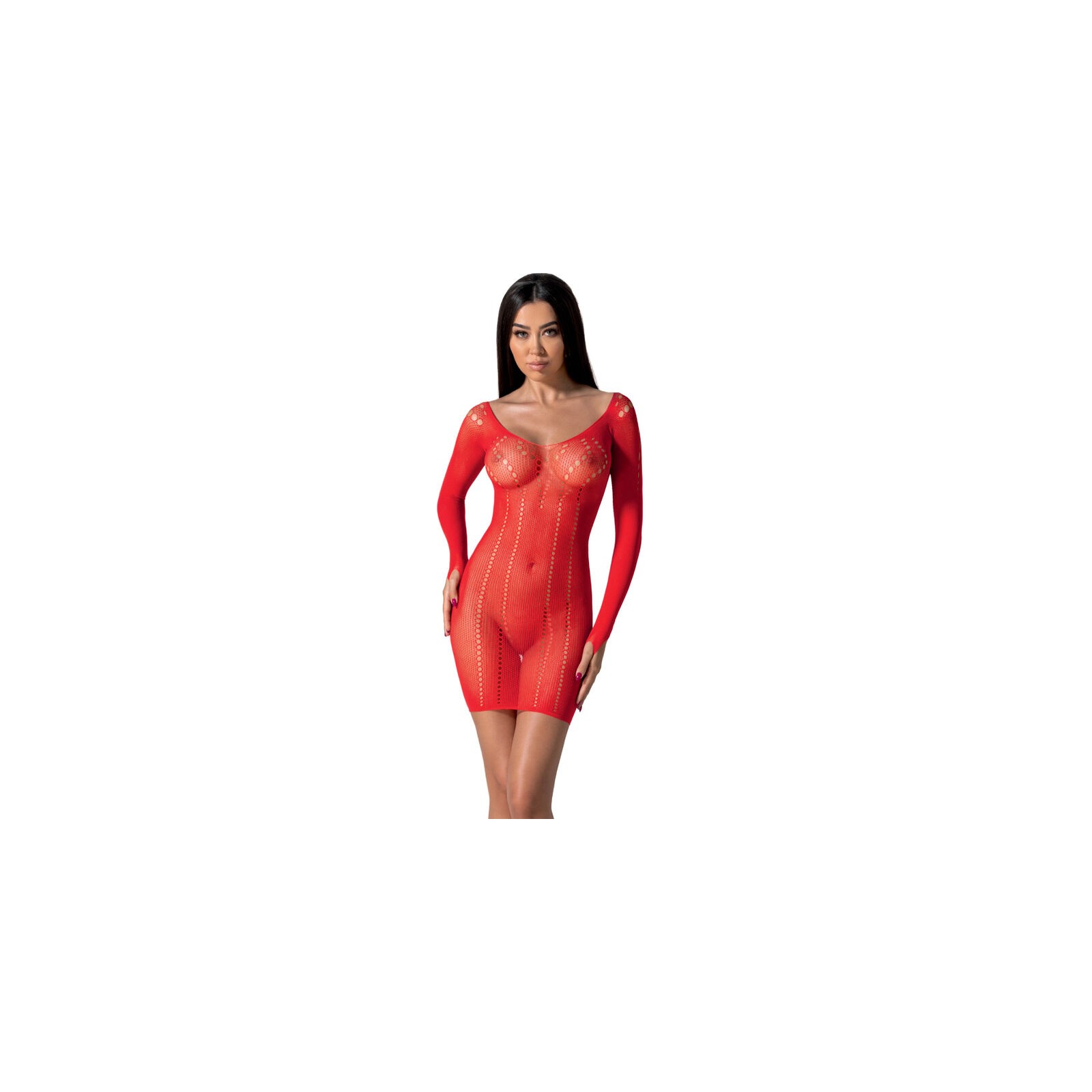 Passion - Bs101 Bodystocking Rojo Talla Única