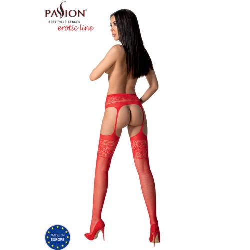 Passion - Conjunto Medias Con Liguero Rojo