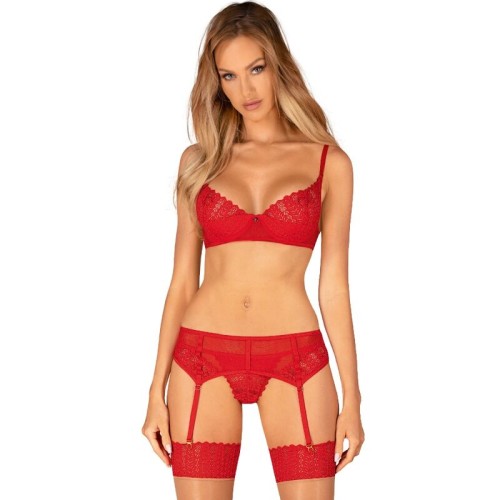 Obsessive Ingridia 3-Piece Set Red XS/S