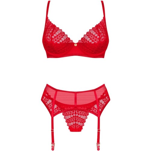 Obsessive Ingridia 3-Piece Set Red XS/S