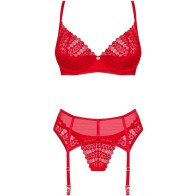 Obsessive Ingridia 3-Piece Set Red XS/S