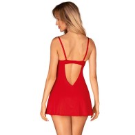 Obsessive Ingridia Red Chemise & Thong - Elegant Lingerie