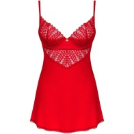 Obsessive - Ingridia Chemise & Tanga Rojo - Lencería Elegante