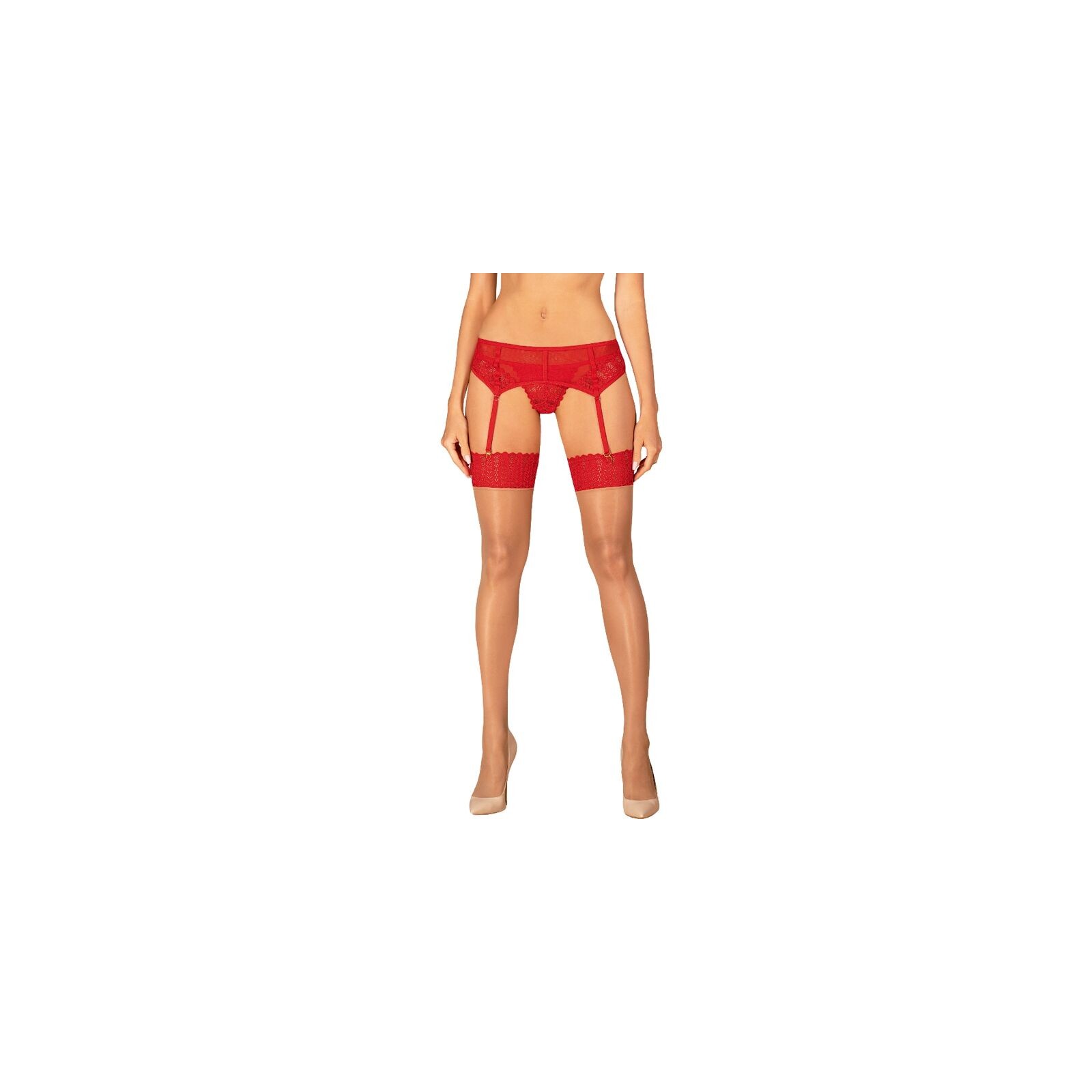 Obsessive Ingridia Red Stockings XS/S - Stylish Accessories