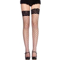 Leg Avenue Black Lace & Fishnet Stockings