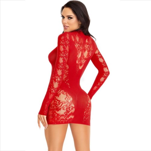 Red Long Sleeve Lace Mini Dress for Stylish Nights