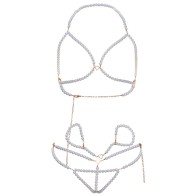 Daring Imitation Pearl 3-Piece Lingerie Set for Seduction