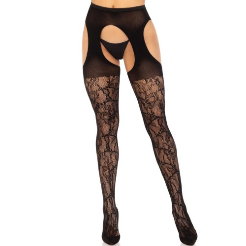 Leg Avenue Black Lace Stockings - Sensual Elegance