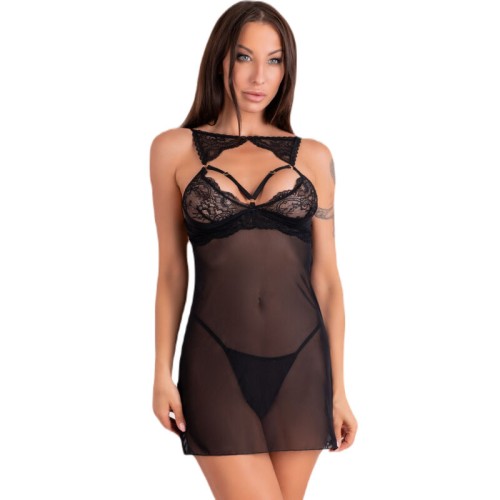 Livco Corsetti Fashion Krolina LC 90734 Chemise Y Tanga Negro S/M