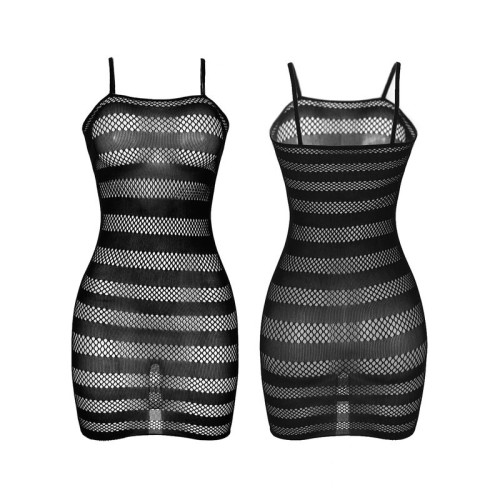 Sublime Mesh Striped Dress One Size Black for Intimate Elegance