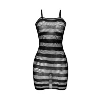 Sublime Mesh Striped Dress One Size Black for Intimate Elegance