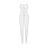 Bodystocking Crotchless De Rejilla Con Lazos Sublime - Seductor e Irresistible