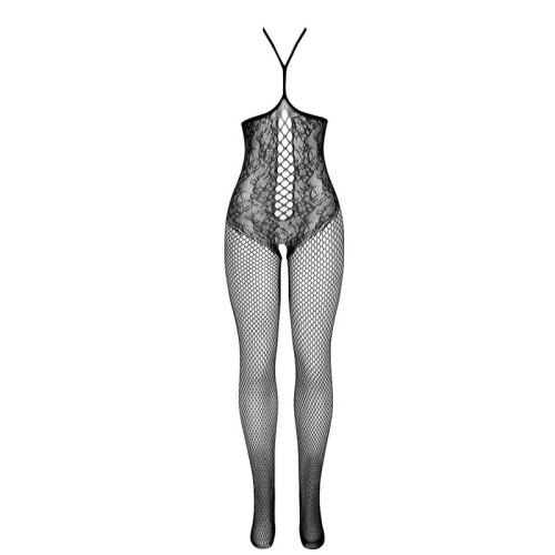 Subblime - Bodystocking De Rejilla Copa Abierta Y Cuello Halter