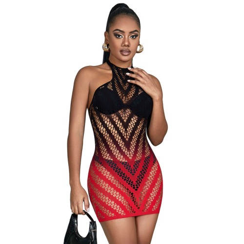 Sublime Gradient Fishnet Dress for Ultimate Seduction