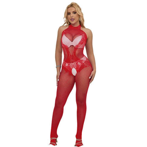 Subblime Crotchless Bodystocking in Red