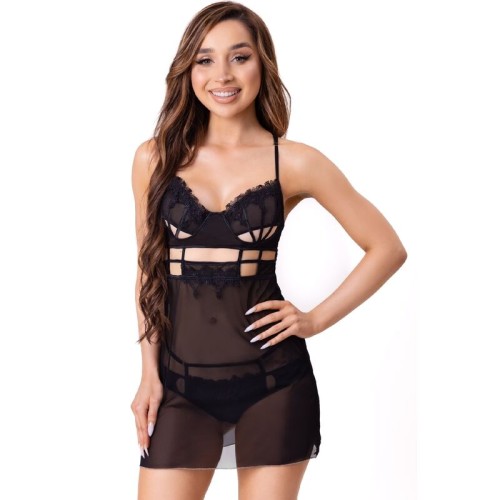 Livco Corsetti Maia Babydoll y Tanga Negro