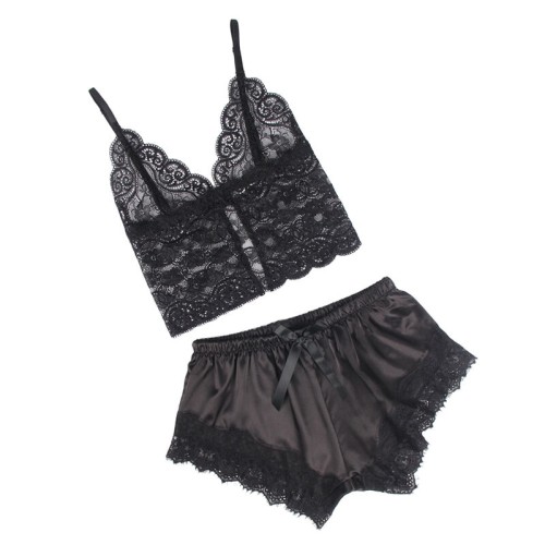 Sublime Silk Camisole and Lace Pants Set L/XL