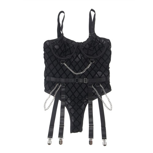 Sublime Body Con Cadenas y Ligueros para Atractivo Irresistible