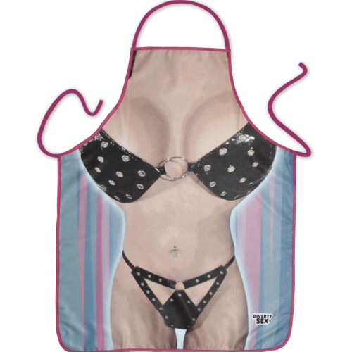 Bikini Apron for Parties with Fun Illustrations