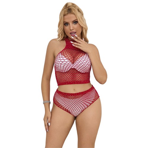 Subblime Mesh Set with Jewels - Red One Size