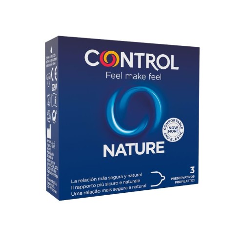 Control - Nature Preservativos - Caja de 3 para Seguridad y Confort