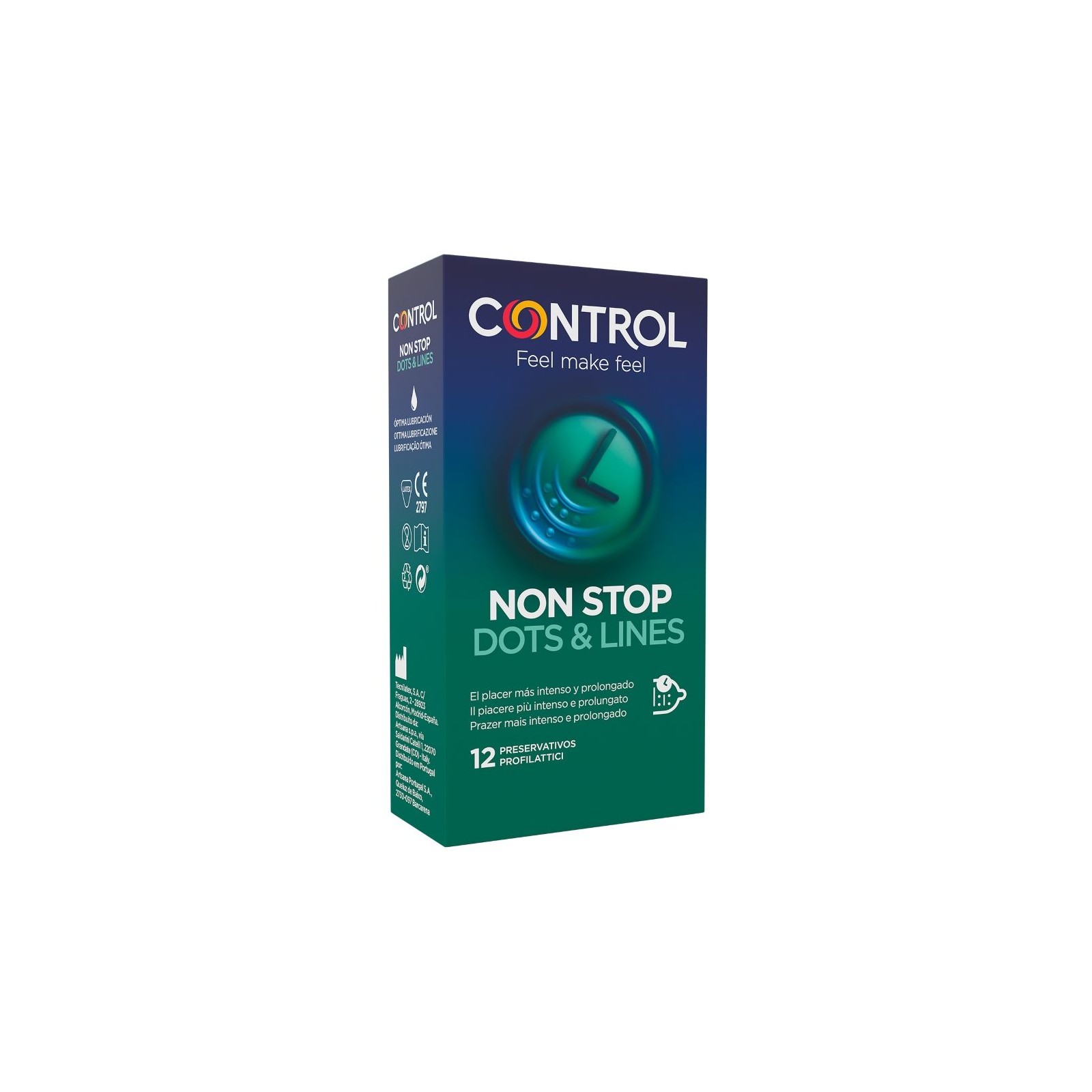 Control Nonstop Condoms with Dots and Ribbing