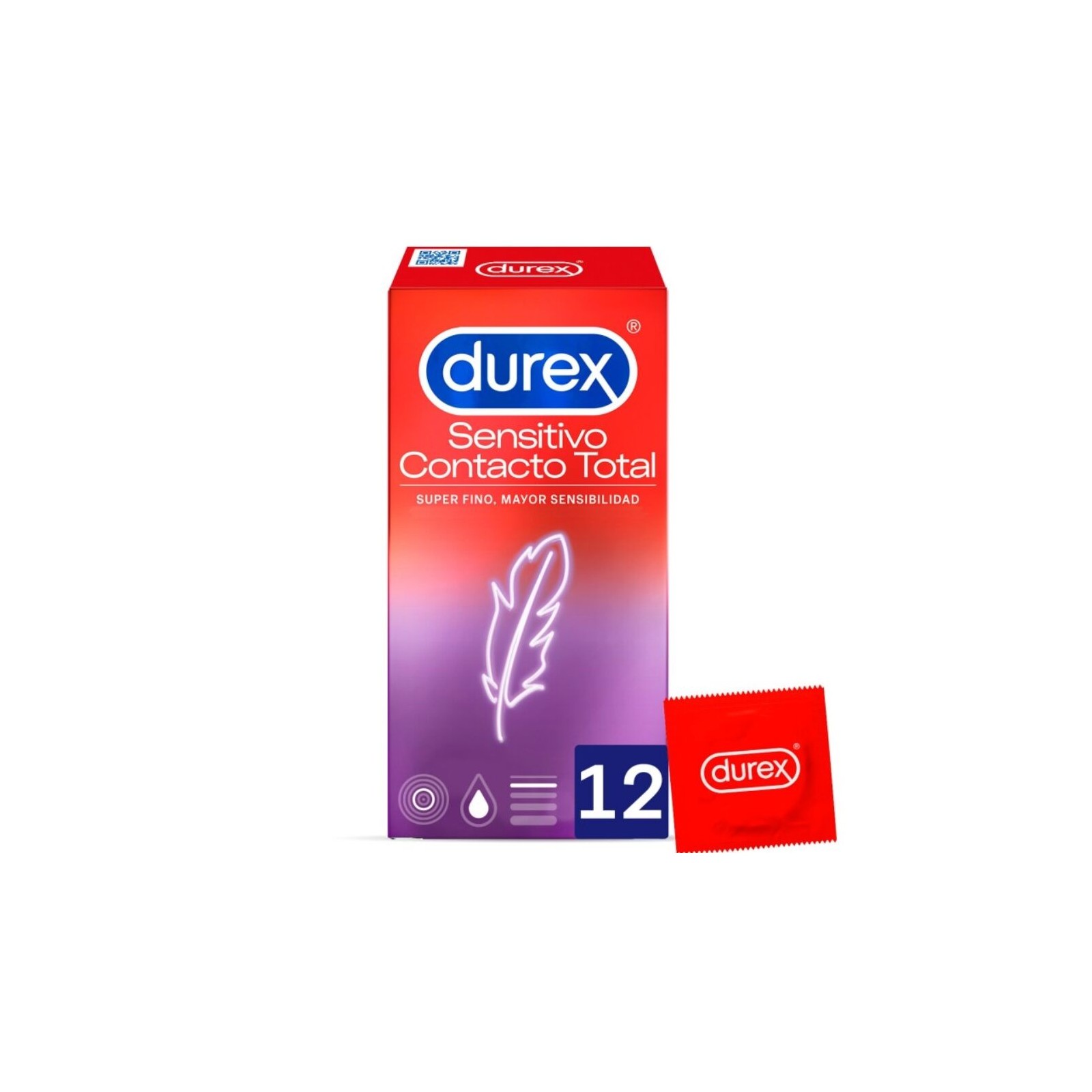 Durex Sensitivo Contacto Total 12 Preservativos de Látex