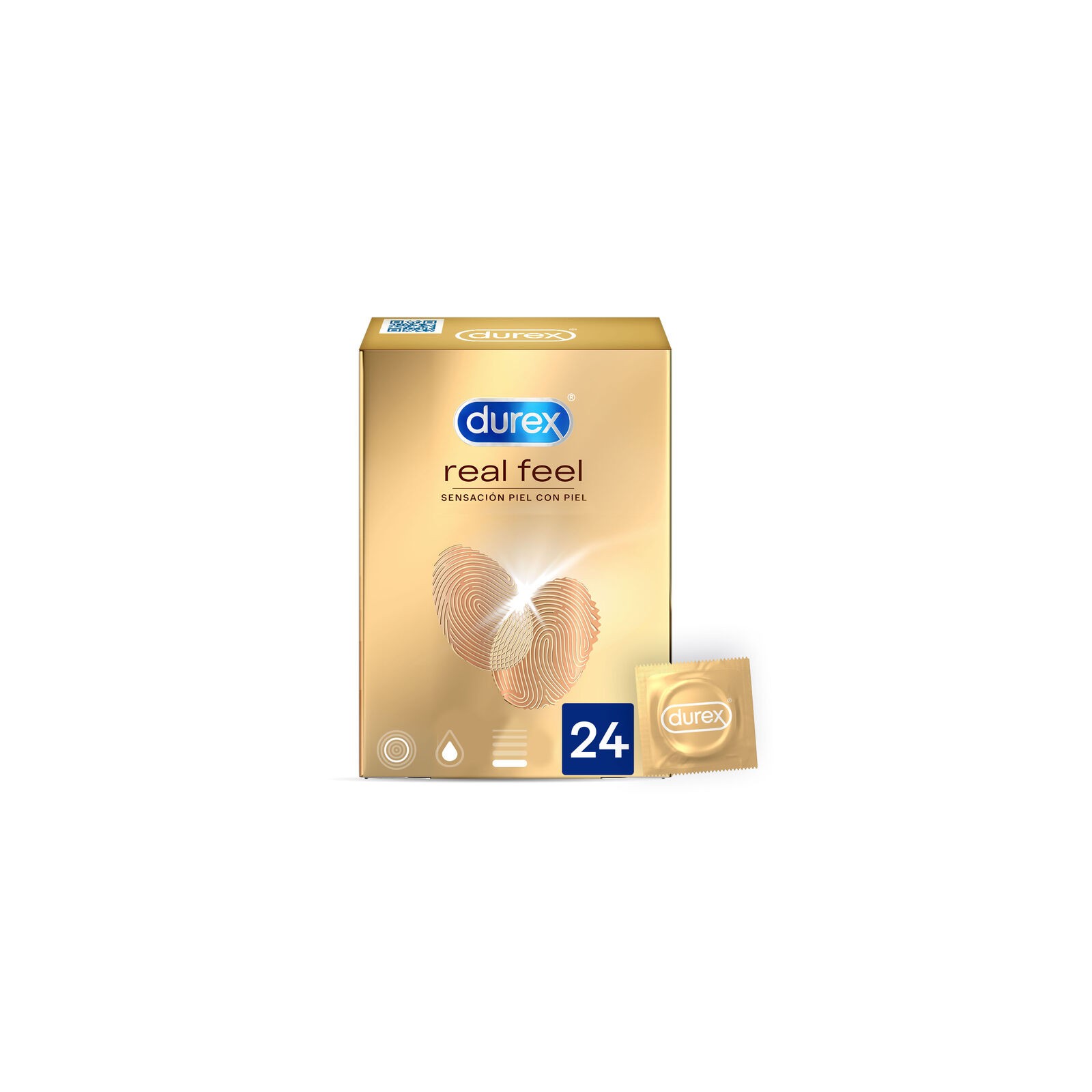 Durex - Real Feel 24 Unidades - Preservativos Avanzados para Placer Mejorado