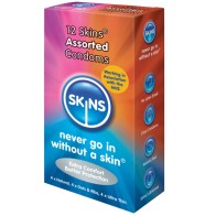 Skins Natural Thin Dotted Ribbed Condoms 12 Pack