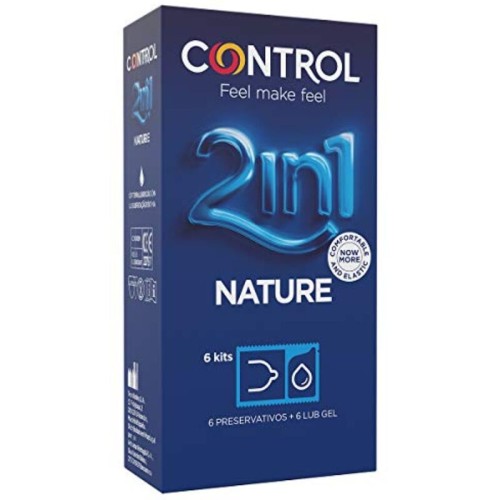 Control Duo Natura Kit - 6 Condoms + Gel