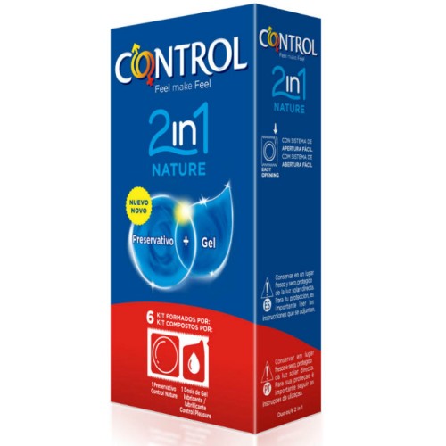 Control Duo Natura Kit - 6 Condoms + Gel