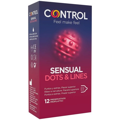 Control Sensual Dots & Lines - 12 Condones Premium