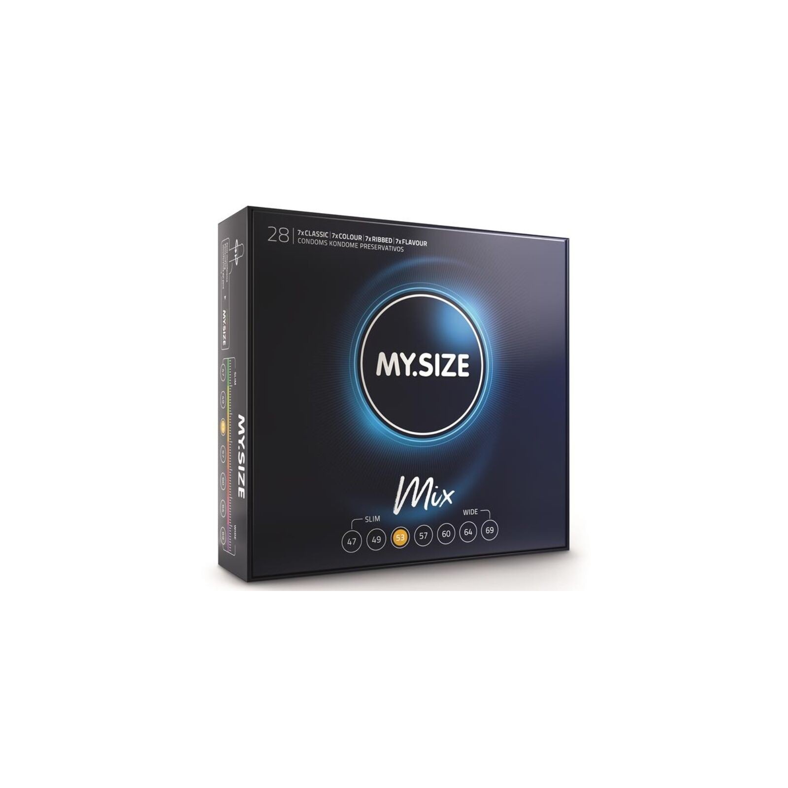 My Size Mixed Condoms 53mm 28 Units - Comfortable Variety