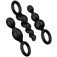 Satisfyer Set de Plugs Anales 3 Piezas Negro | Compra Ahora