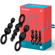 Satisfyer Set de Plugs Anales 3 Piezas Negro | Compra Ahora