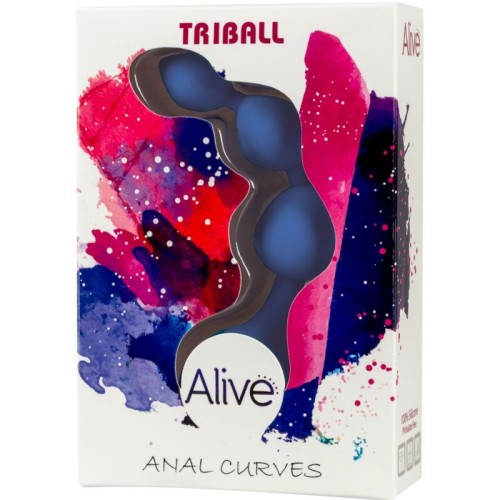 Triball Silicone Anal Balls Blue 15 Cm