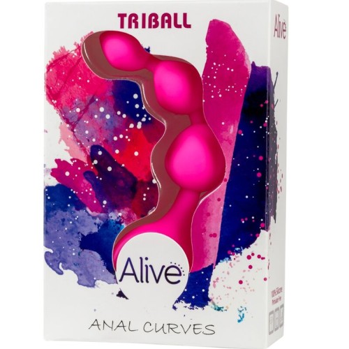 Triball Silicone Anal Balls Pink 15 cm