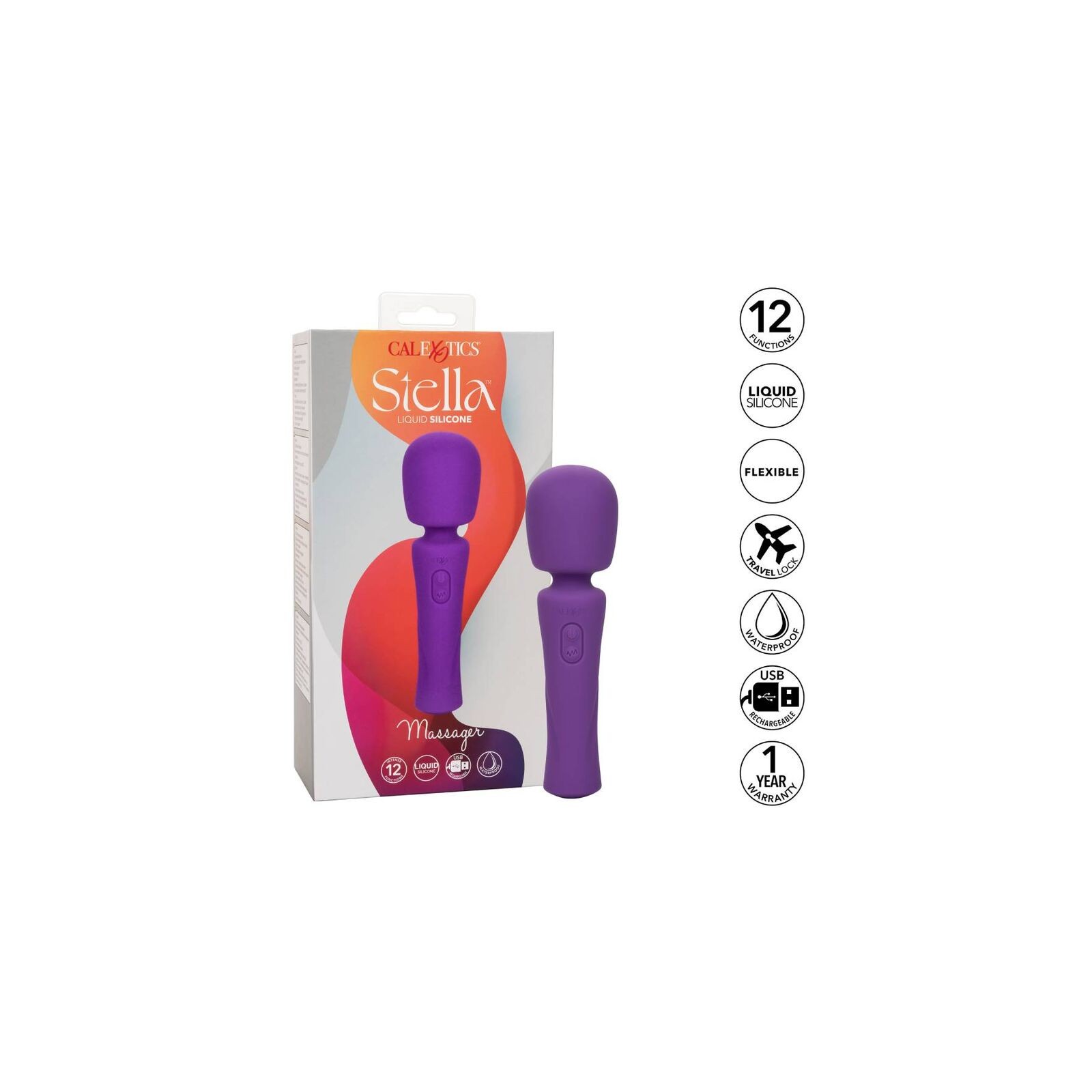 Stella Violet Massager with 12 Vibration Functions