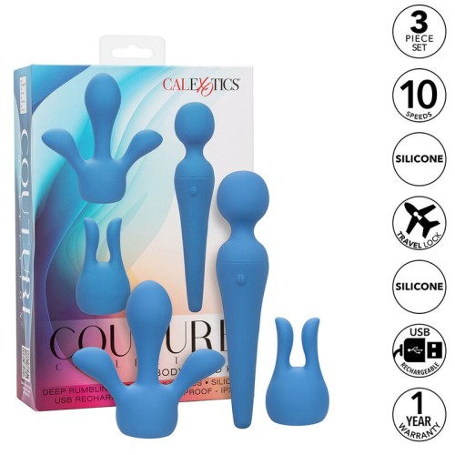 Couture Kit Vibrador Wand 10 Vibraciones Azul