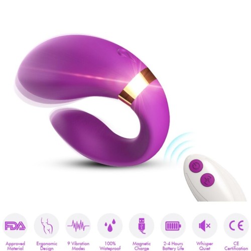 Armony Crescent Vibrador Pareja Control Remoto Violeta