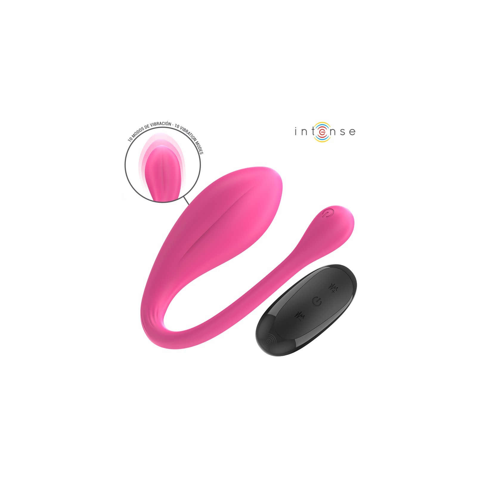 Intense Janice Vibrador U Doble Estimulación 10 Vibraciones Rosa Control