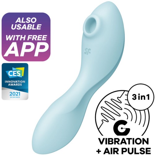 Satisfyer Curvy Trinity 5 Vibrator & Stimulator Blue