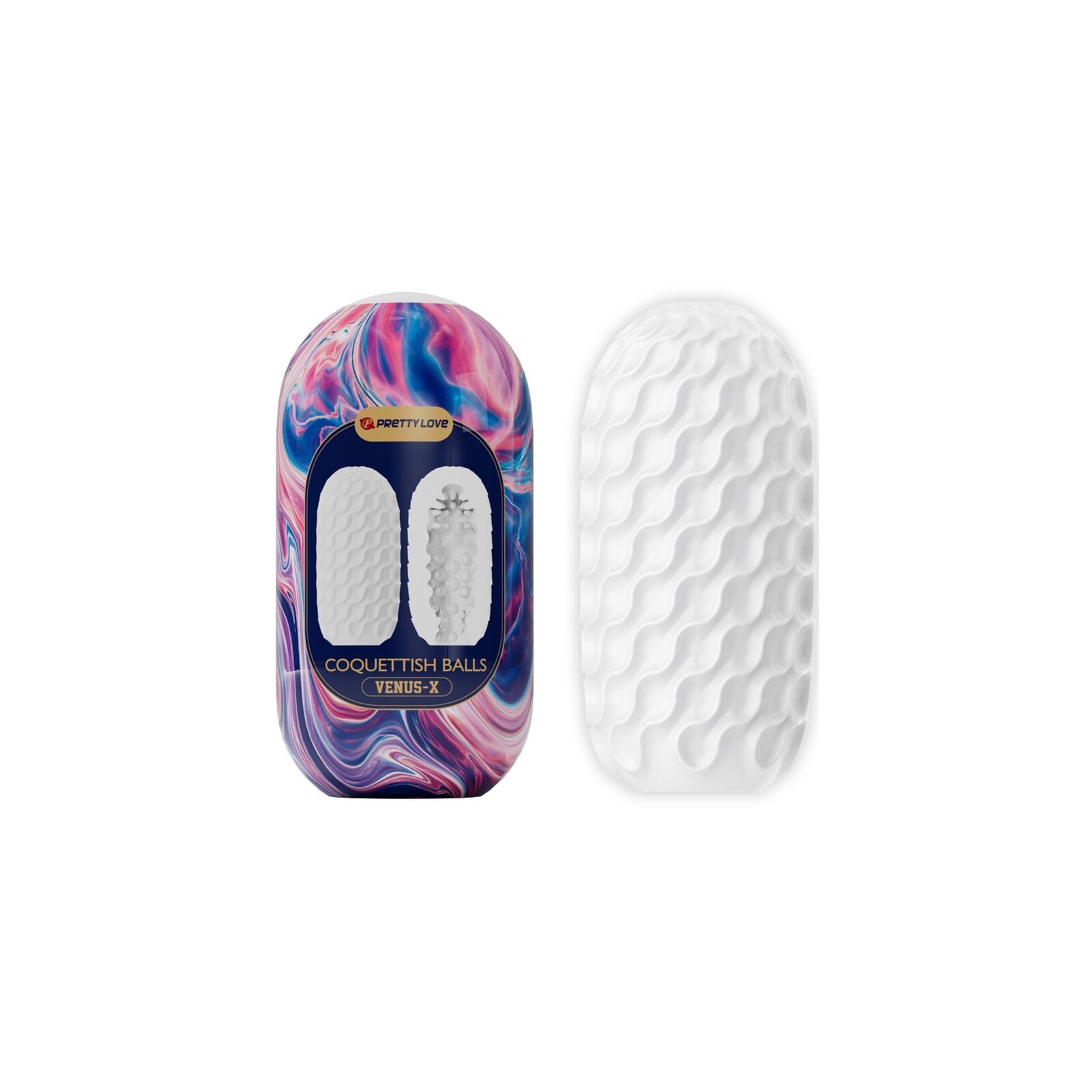 Coquettish Balls Male Masturbator Silicone White