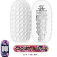 Coquettish Balls Male Masturbator Silicone White