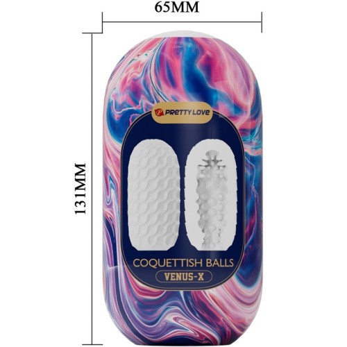 Coquettish Balls Male Masturbator Silicone White